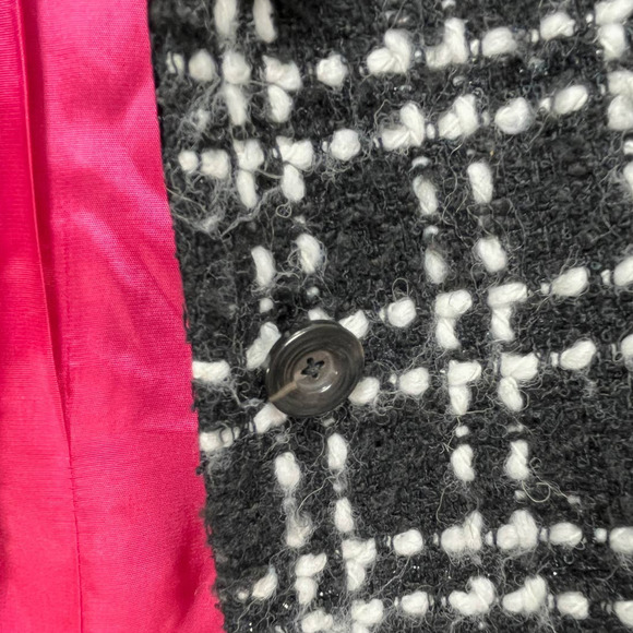 Algo Switzerland Wool Blazer in Black and White Red Accents Velvet Trim  XS - Picture 8 of 15